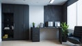the interior style office concept small area (3D Rendering) Royalty Free Stock Photo