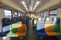 Interior of a suburban train Riga direction. Moscow region,