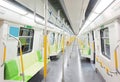 Modern metro car interior in metropolitan city.