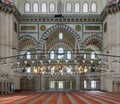 Interior of Suleymaniye Mosque, Fatih district, Istanbul, Turkey