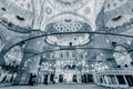 Interior of the Sultanahmet Blue Mosque in Istanbul, Turkey. Royalty Free Stock Photo