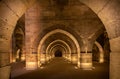 Interior of Sultanhani Caravanserai, an ancient fortified inn on the caravan route, Aksaray, Turkey