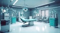 Interior of a surgery room in a hospital,Empty operating room with medical equipment,AI generated Royalty Free Stock Photo