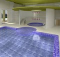 Interior swimming pool with whirlpool tub Royalty Free Stock Photo