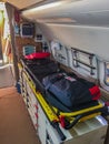 Interior of Swiss Rega air ambulance and rescue airplane