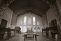 Interior of the synagogue in the Jewish cemetery in Lodz, Poland