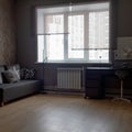 The interior of a teenage boy's room in dark gray and black colors Royalty Free Stock Photo