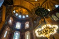 Interior of the temple. Hagia Sophia mosaic of the Virgin and Child, Turkey, Istanbul