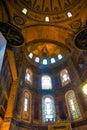 Interior of the temple. Hagia Sophia mosaic of the Virgin and Child, Turkey, Istanbul