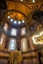 Interior of the temple. Hagia Sophia mosaic of the Virgin and Child, Turkey, Istanbul