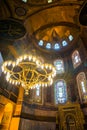 Interior of the temple. Hagia Sophia mosaic of the Virgin and Child, Turkey, Istanbul