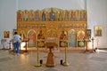 The interior of the temple of the Icon of the Mother of God `Sovereign.` Izobilnoye village, Kaliningrad region