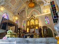 Interior Thai temples that have been inspired by Gothic architecture and imitate Christian churches,Thai temple Name is Wat Niwet