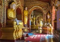 Interior of Thanboddhay pagoda, unique temple housing over 500000 images of the Buddha, Monywa, Myanmar Royalty Free Stock Photo