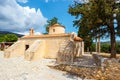 Interior of the three-aisled Byzantine Church Panagia Kera in the village Kritsa, Crete, Greece Royalty Free Stock Photo