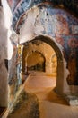 Interior of the three-aisled Byzantine Church Panagia Kera in the village Kritsa, Crete, Greece