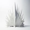 Jagged Ice Tower Sculpture Abstract Expressionist Explosions In White