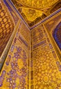 Interior of Tilya-Kori Madrasah on Registan Square in Samarkand, Uzbekistan Royalty Free Stock Photo