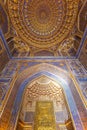 Interior of Tilya-Kori Madrasah on Registan Square in Samarkand,  Uzbekistan Royalty Free Stock Photo