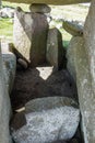 Interior of Time - Inside the Kilclooney Dolmen\'s Ancient Burial Chamber Royalty Free Stock Photo