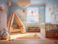 interior of a toddler\'s room, ai generative Royalty Free Stock Photo