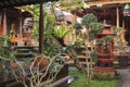 Interior of traditional balinese garden lanscaping detail