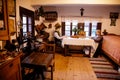 Interior of a traditional Czech regional village house, shoemaker`s family, Christmas in Skanzen, Polabi open-air ethnographic Royalty Free Stock Photo