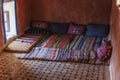 Interior of a traditional room in the Kasbah or fortified village of Ait Benhaddou in Morocco Royalty Free Stock Photo
