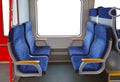 Interior of train and blank window Royalty Free Stock Photo