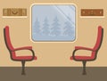 Interior of the train. Places in the train car. Royalty Free Stock Photo