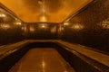 Hamam sauna. Bathroom interior. Interior of Turkish sauna, classic Turkish hammam at spa center. Spa, relaxation and Royalty Free Stock Photo