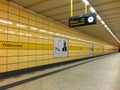 The interior of the U-bahn metro station Weberwiese, Berlin, Germany. Royalty Free Stock Photo