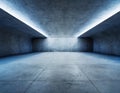 Interior of underground bomb shelter, bunker or storage room