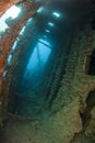 Interior of an underwater shipwreck Royalty Free Stock Photo
