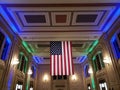 Historic building Union Station inside night view Kansas city Royalty Free Stock Photo