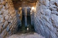 Interior of the Upper Peirene Fountain in Acrocorinth, the Citadel of ancient Corinth in Peloponnese, Greece