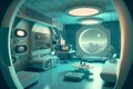 interior of utopian retrofuturistic moonbase, neural network generated art