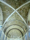 Interior view of abstract ancient church stone dome