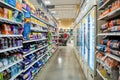 Interior view of aisles inside PetSmart store. Royalty Free Stock Photo