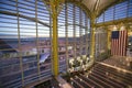 Interior view of American flag at Reagan National Airport in Arlington, Virginia