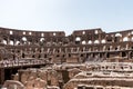 Interior view of an ancient amphitheater of the Colosseum, in Rome, Italy Royalty Free Stock Photo