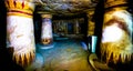 Interior view of ancient Bannentiu tomb, Bahariya, Egypt Royalty Free Stock Photo