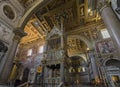 Interior view of Archbasilica of St John Lateran in Rome. It is Royalty Free Stock Photo