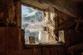 Interior view of a barn window