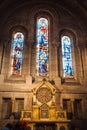 Interior view of the Basilica of the sacred Heart of Paris, commonly known as the Sacre Coeur Basilica Royalty Free Stock Photo