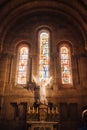 Interior view of the Basilica of the sacred Heart of Paris, commonly known as the Sacre Coeur Basilica Royalty Free Stock Photo