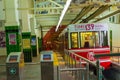 Istanbul tunnel train in Beyoglu Inclined railway station Turkey