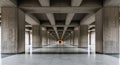Brutalist Concrete Architecture with Repeating Columns and Arches brutalist architecture symmetry Royalty Free Stock Photo