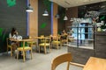 Interior view of Cafe Amazon coffee shop. Royalty Free Stock Photo