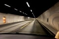 The interior view of a car inside a tunnel Royalty Free Stock Photo